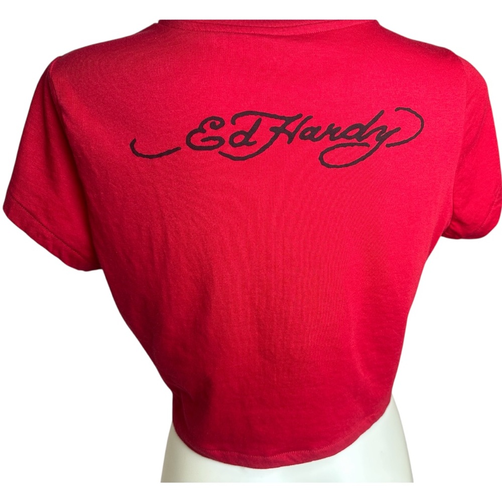 Ed Hardy True Love Swallow Graphic Crop Tee - Picture 2 of 13